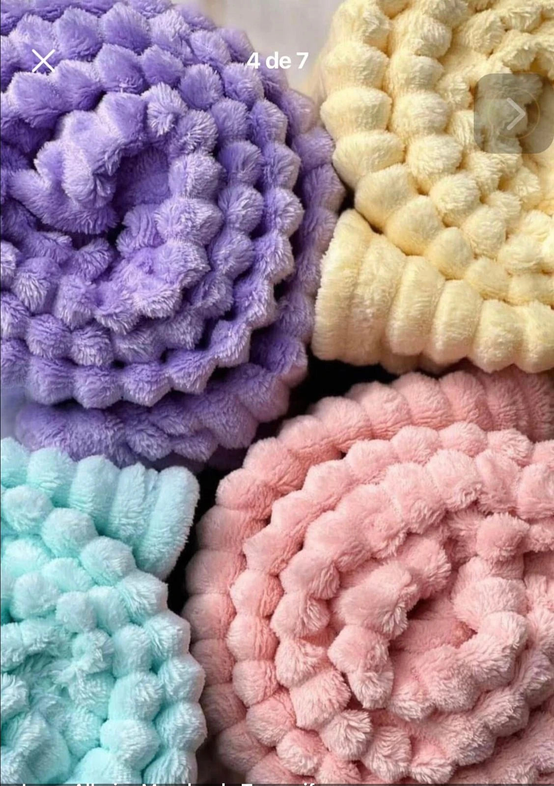 Cobija piel de conejo textura acanalada