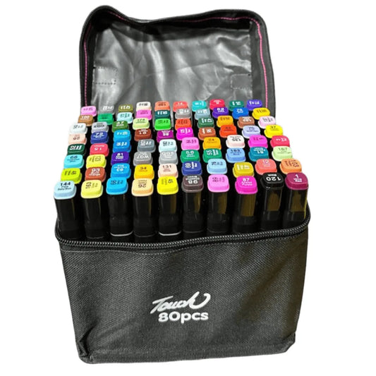 Set de 80 Marcadores Doble Punta a Base de Alcohol