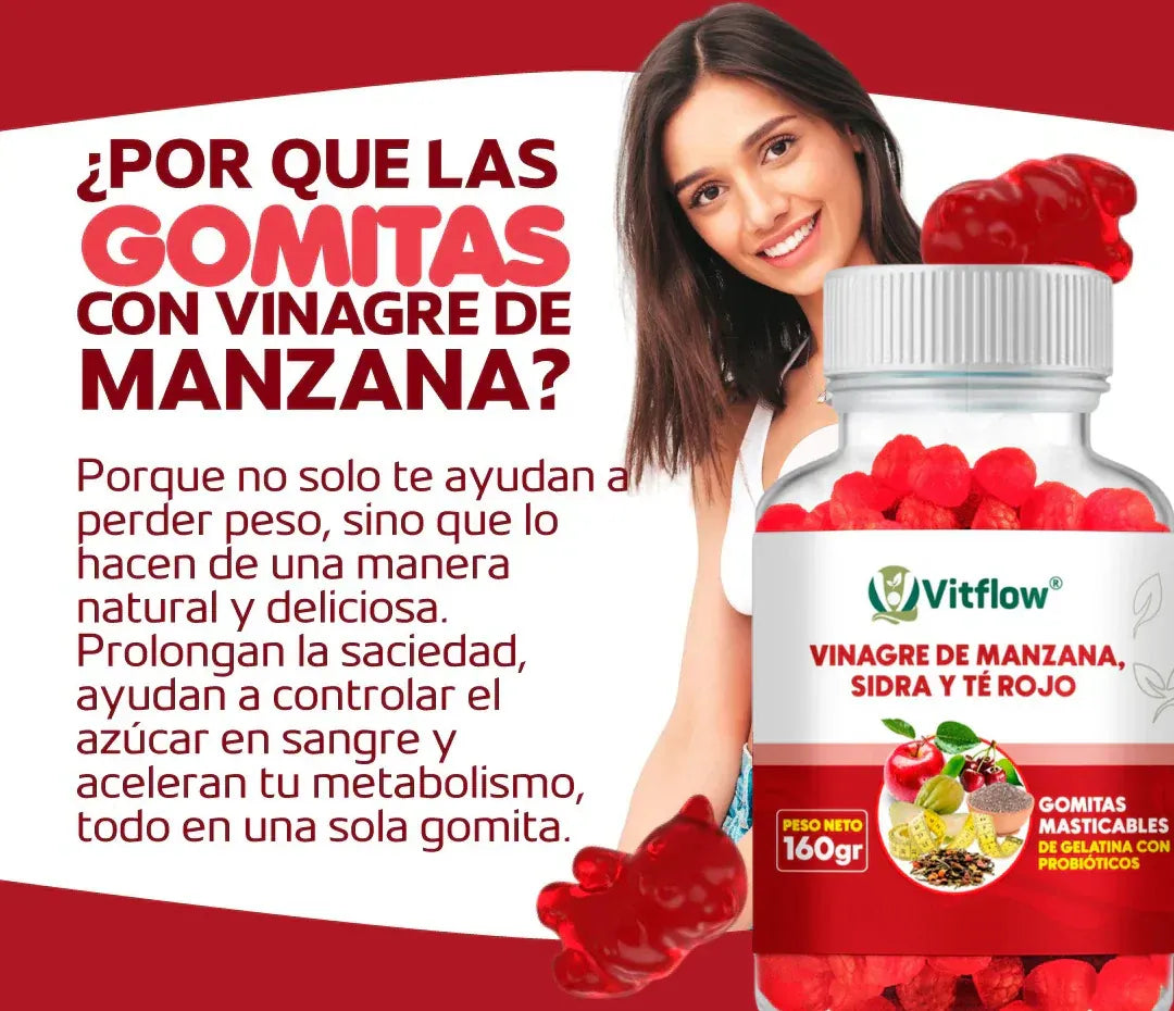 Gomas de Vinagre de Manzana que controlan tus antojos en 7 días.
