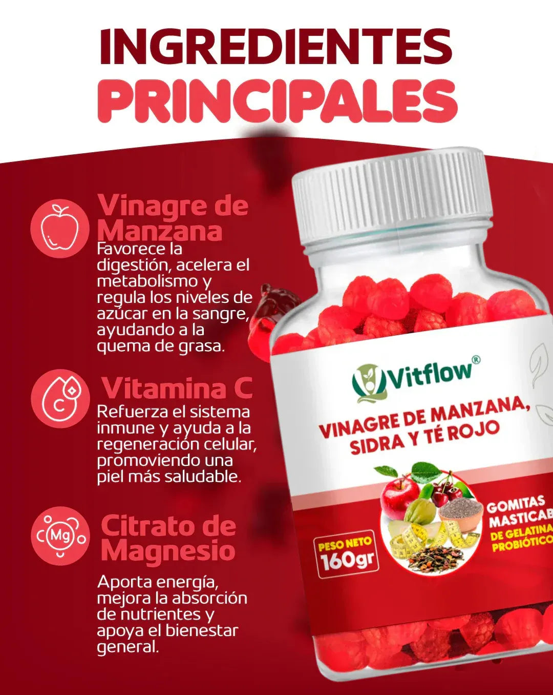 Gomas de Vinagre de Manzana que controlan tus antojos en 7 días.