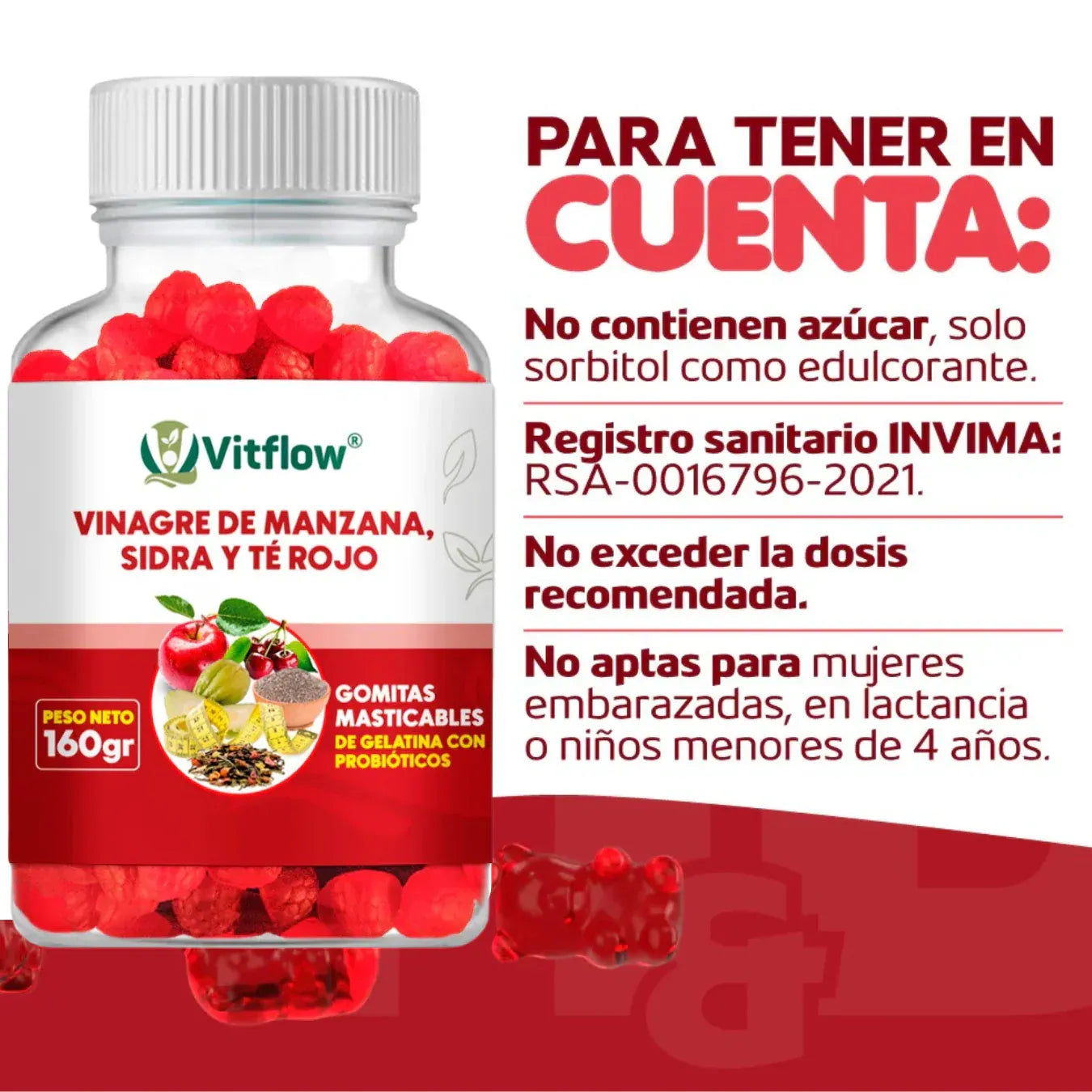 Gomas de Vinagre de Manzana que controlan tus antojos en 7 días.